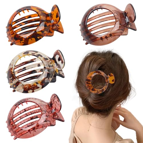 4 Pack Small Flat Hair Clips for Thin Hair - Non-Slip Jaw Clamps