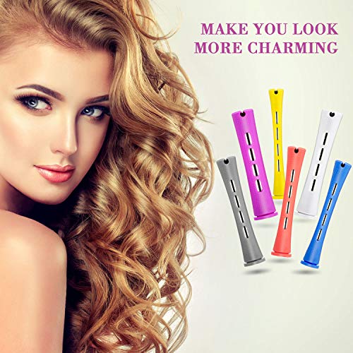 60-Piece Hair Perm Rods Set with Tail Comb - Multi-Size Cold Wave Rollers