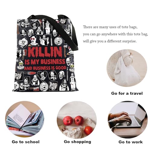 KUIYAI Clown Movie Tote Bag - Scary Canvas Gift for Horror Fans