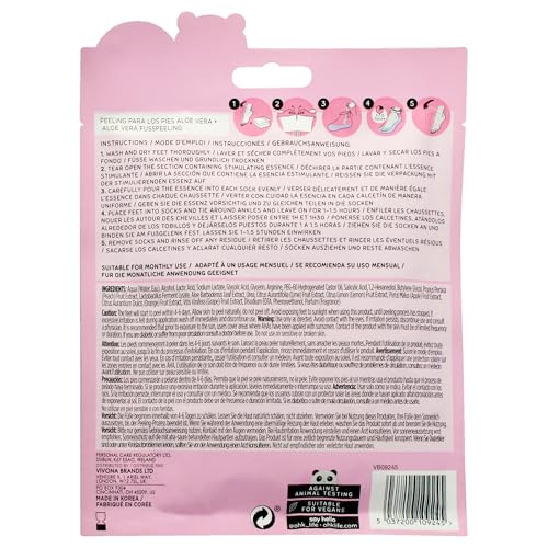 Oh K! Aloe Vera Foot Peel Mask for Dry, Cracked Heels - 1 Pair