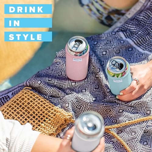 Slim Can Cooler Sleeves - 6-Pack Insulated Neoprene Koozies for Seltzers & Beers