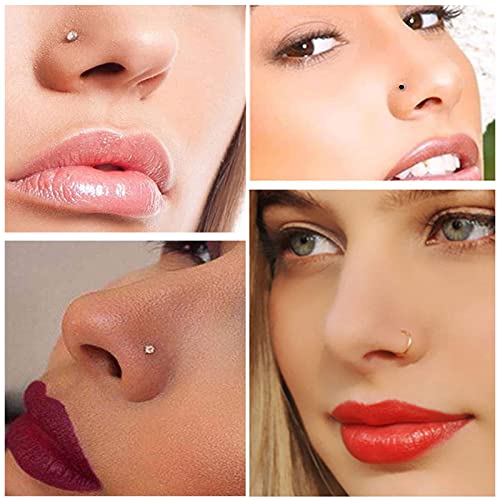 Nose Piercing Kit - 2 Pack Self-Piercing Guns with 10 Nose Rings