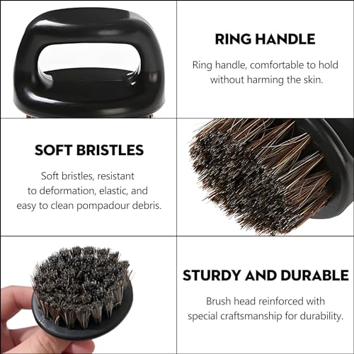 2-Pack Professional Boar Bristle Knuckle Brush for Beard Grooming
