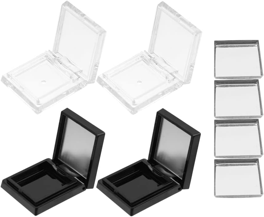 Empty Eyeshadow Storage Cases - 4Pcs Compact Makeup Palettes with Iron Plates | Portable Cosmetic Trays for Travel