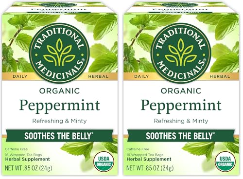 Organic Peppermint Tea Bags - 16 Count (Pack of 2)