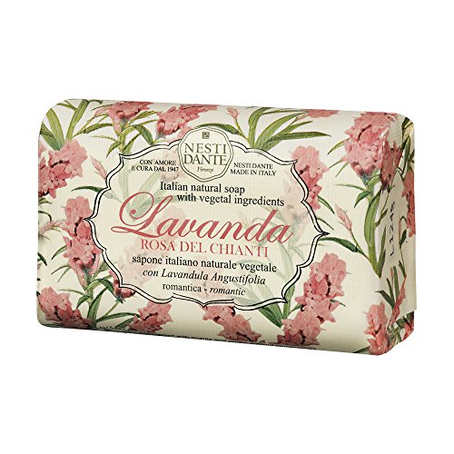 Nesti Dante Lavender Natural Soap - Rose del Chianti 5.29oz, Relaxing Italian Cleansing Bar
