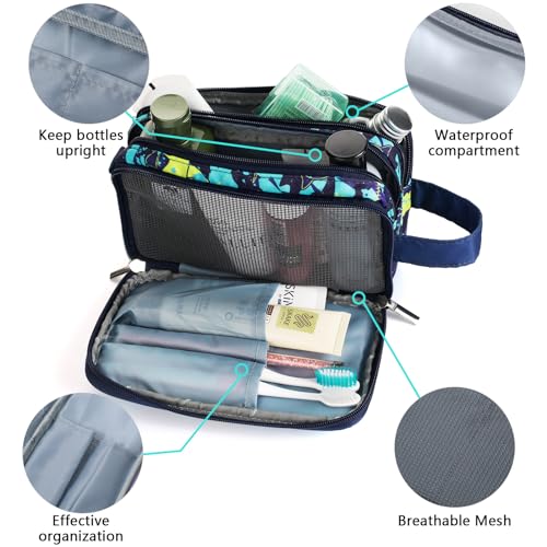 Shark Navy Kids Toiletry Bag - Waterproof Hanging Travel Bag