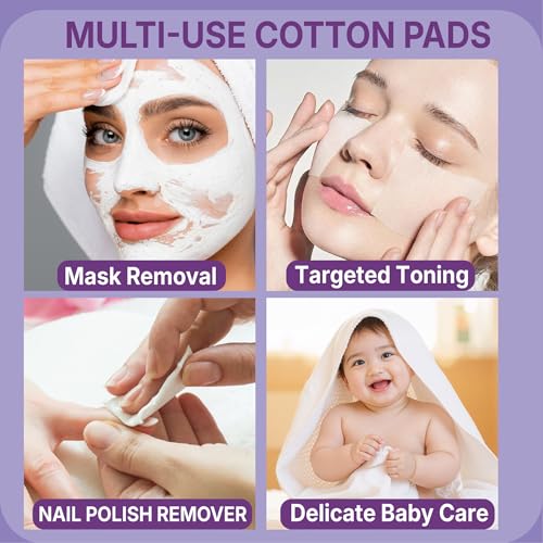 Extra Large Cotton Pads 3x3 Inch, 140 Count - Soft & Lint-Free for Sensitive Skin