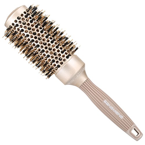 BANGMENG Round Hair Brush with Boar Bristles - 1.75 Inch Barrel