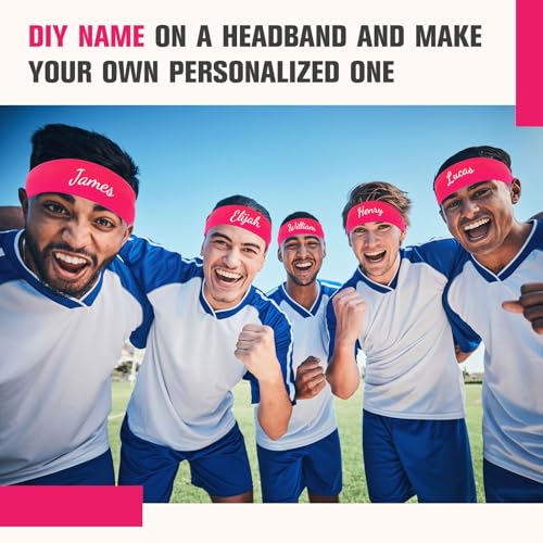 Hotop Rose Red 30 Pcs Non-Slip Stretchy Sport Headbands for Women
