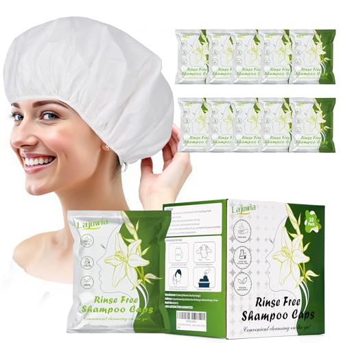 10 Pack Waterless Shampoo Caps for Easy Hair Wash | White