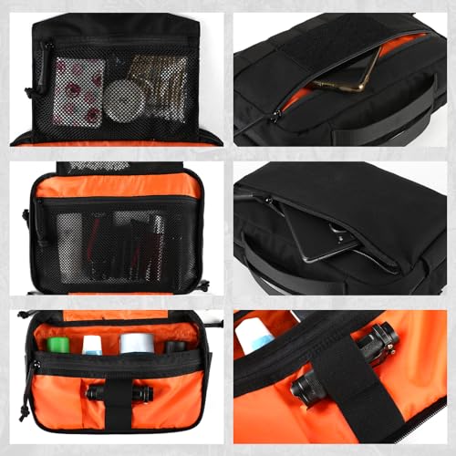 VOTAGOO GEAR Black Tactical Toiletry Bag Waterproof Nylon Molle Dopp Kit Travel Organizer
