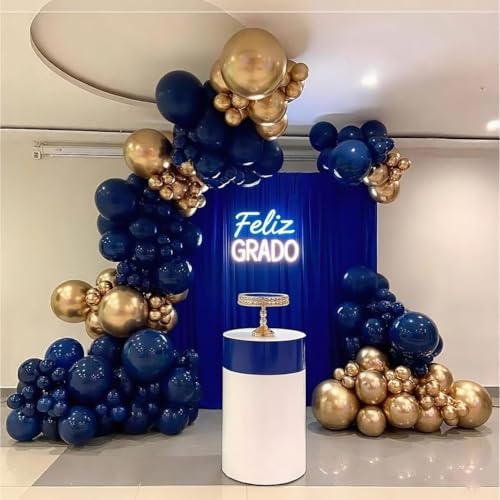Navy Blue & Gold Balloon Arch Garland Kit - 153pcs for Parties