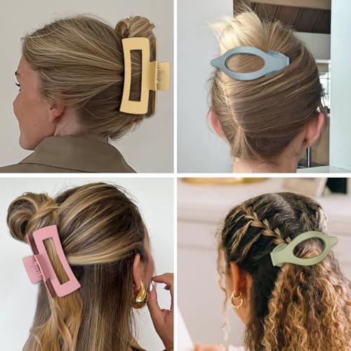 CHANDAT Hair Clips Set for Women - 8 Assorted Claw & Flat Clips