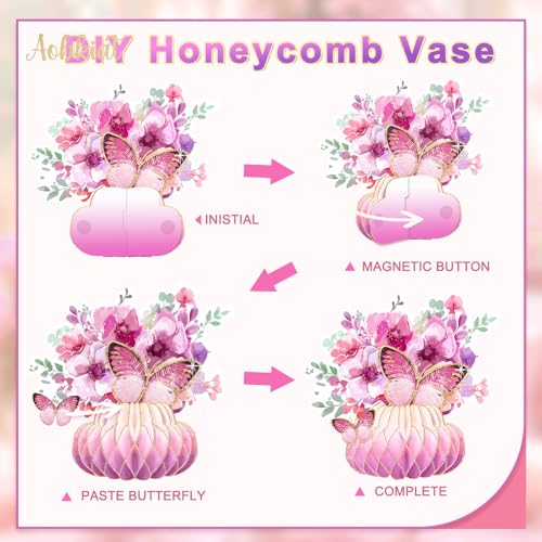 Elegant Butterfly Honeycomb Centerpieces for Parties - Large Size