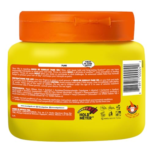 Moco de Gorila Punk Hair Gel - Strong Hold, 9.52 Oz, Pack of 3, Long-Lasting Styling