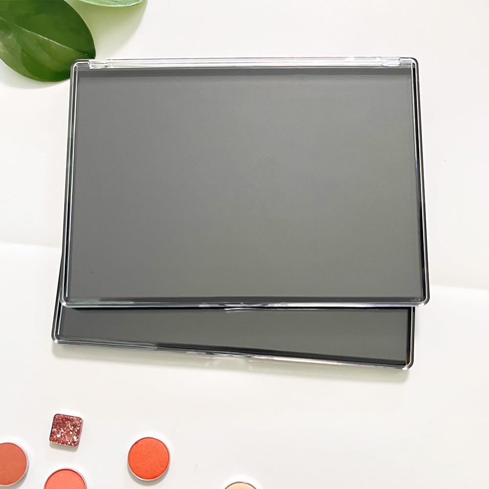 Magnetic Makeup Palette - 2 Pack XL Large Clear Top Storage Box with 40 Metal Stickers | 9.25'' x 6.57''