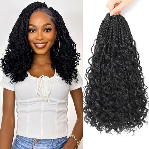 BEFUNNY 12 Inch Goddess Box Braids Crochet Hair - 8 Pack Boho Braids