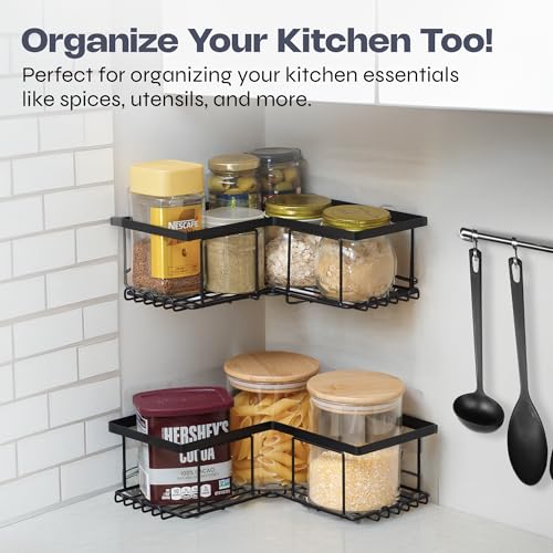 Rustproof Stainless Steel Corner Shower Caddy Organizer - Heavy Duty 3-Tier Bath Storage