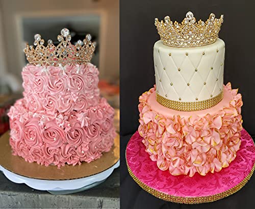 Rose Gold Queen Crowns for Women Wedding & Birthday Tiaras Crystal Baroque Headwear