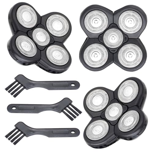 BOEEA 3-Pack 5-Head Shaver Replacement Blades for Freebird Flex Series – Rotary Razor Refills with Cleaning Brush