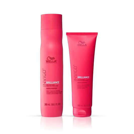 Wella Professionals Invigo Brilliance Shampoo & Conditioner Set - Color Protection & Vibrancy for Fine/Normal Hair | Retail Sizes