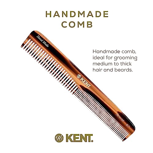Kent 6T Tortoiseshell 2 Pack Fine & Wide Tooth Handmade Hair & Beard Comb