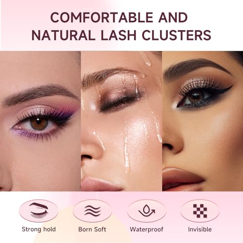 NuoNuole Cluster Lashes Kit - 640Pcs Natural Short Wispy 40D, 50D, 60D (8-16mm)
