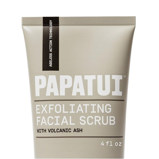 Men's Face Exfoliating Scrub - Unscented Facial Cleanser with Peptides & Volcanic Ash | Smooths Skin Texture, 4 oz