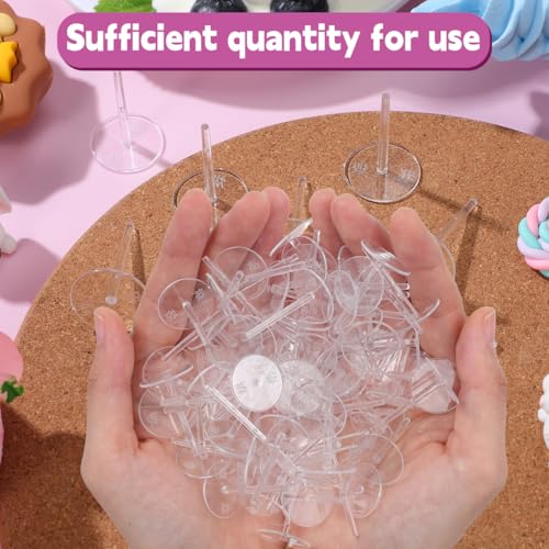 100-Pack Cake Decorating Base Holders - Transparent Plastic Tools