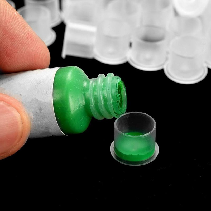 Tattoo Ink Caps Small - Yuelong 1000Pcs Plastic Pigment Caps Disposable Tattoo Cups With Base Sizes 11mm for Permanent Makeup Container Cap Tattoo Accessory Tattoo Ink