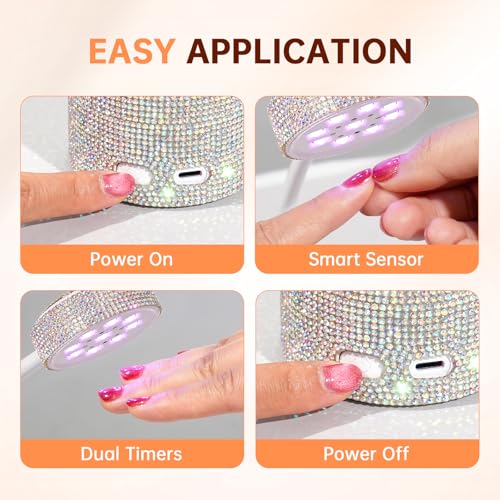 CHRISTINE SHELLY Cordless UV Nail Lamp, 27W Portable Gel Curing Light