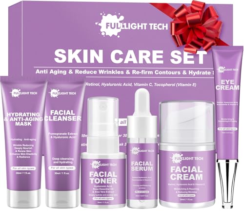 FULLLIGHT TECH 6-Piece Anti-Aging Skincare Set with Retinol & Hydrating Mask for Women