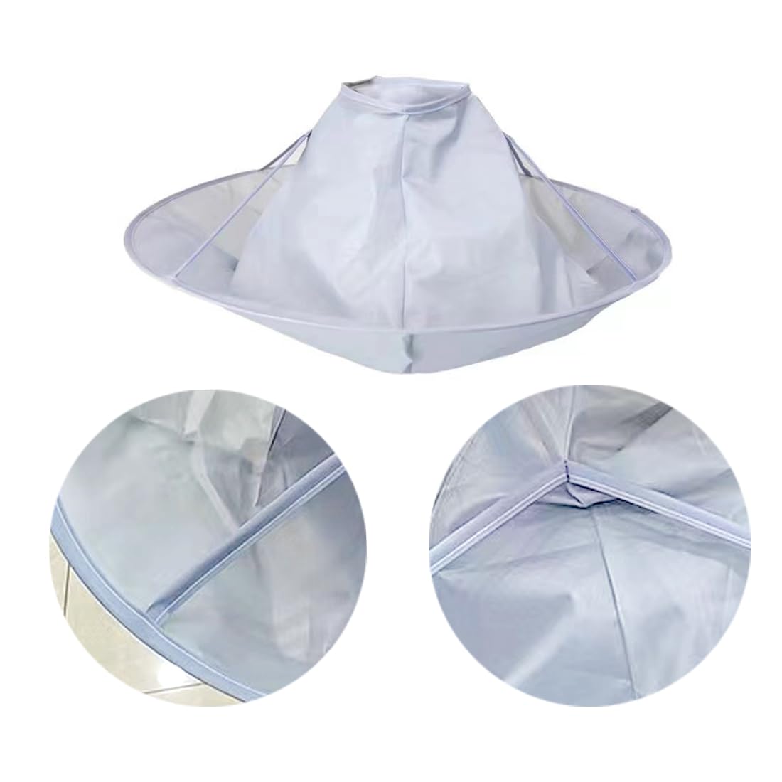 Hair Cutting Capes for Men, Umbrella Barber Cloak Cape for Home & Salon Use, Anti-static, Adjustable Neck Size (White)