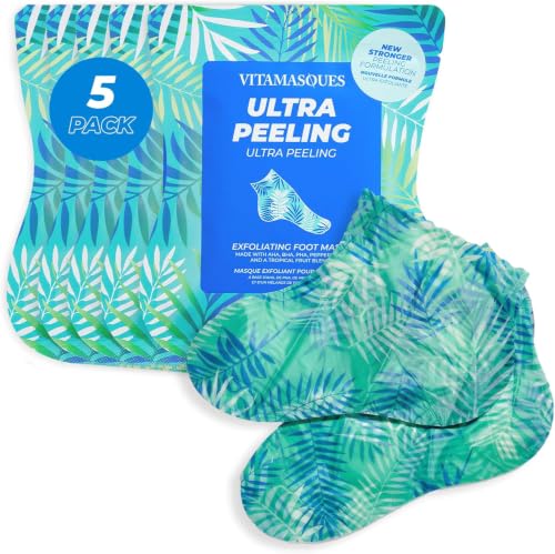 Vitamasques Foot Peeling Mask - 5 Pairs Exfoliating Treatment for Cracked Feet