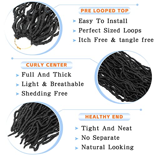Cohariss 18 Inch Soft Faux Locs Crochet Hair - 7 Packs Pre-Looped
