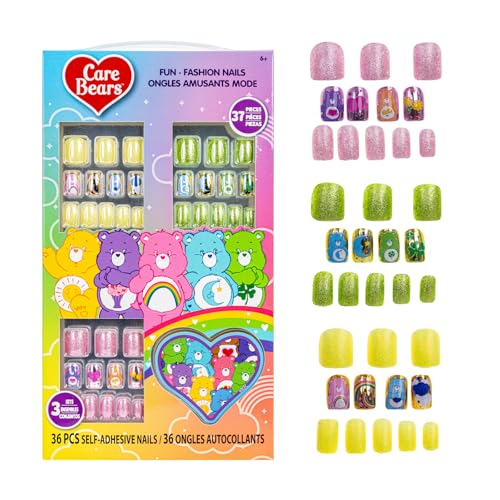 Care Bears Press-On Nails Set for Kids - 36 Pre-Glued Nails