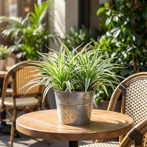 15-Inch Artificial Spider Plant - Lifelike Greenery for Home Decor
