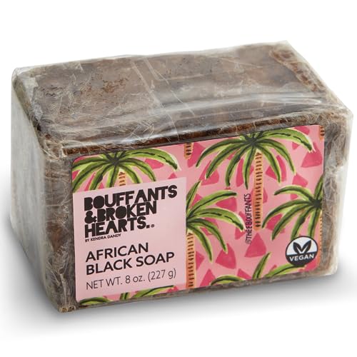 Ashanti Naturals African Black Soap Bar - Nourishing 8oz Acne Soap with Shea Butter & Coconut Oil