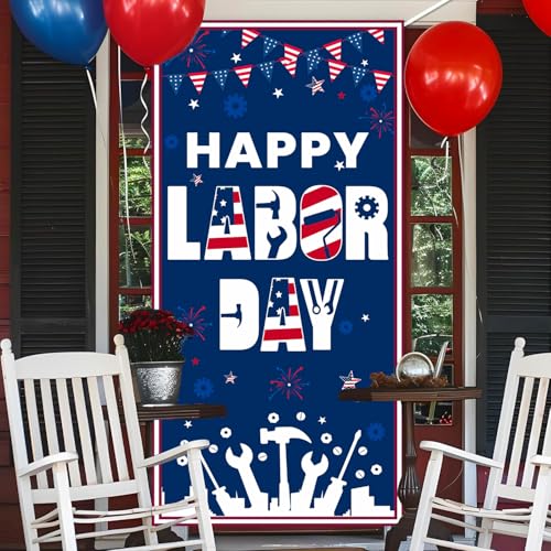 Labor Day Door Banner Sign - 72x36 Inches, Indoor/Outdoor Decoration