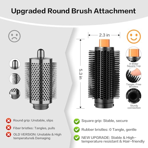2.3 Inch Round Volumizing Brush Attachment for Dyson Airwrap HS01 HS05 HS08