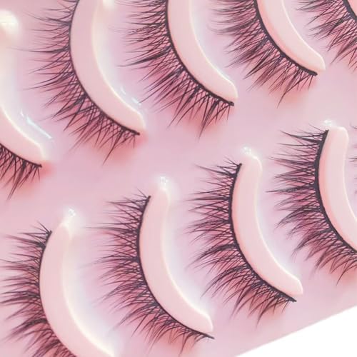 Sunniess Hair BE08black False Eyelashes, Natural Look 8-10mm, Handmade Lightweight Reusable