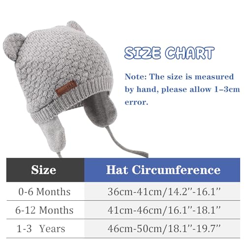 JANGANNSA Black & Gray Knitted Baby Beanie Hat 0-6 Months
