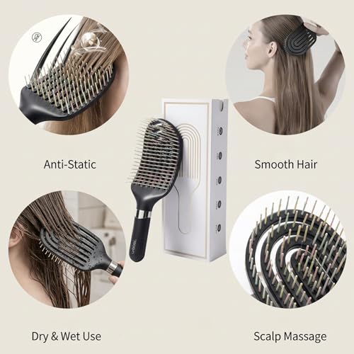 ZestKiidek Anti-Static Detangler Hair Brush, Flexible Scalp Massage Comb