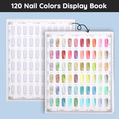 Segbeauty Nail Polish Color Display Book with 120 Reusable Nail Tips