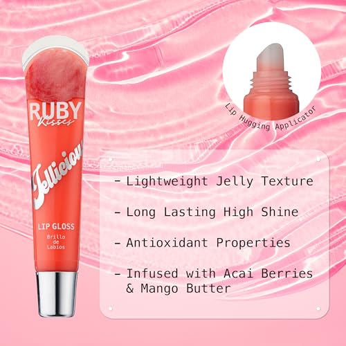 Ruby Kisses Jellicious Lip Gloss - Mango Butter & Acai Berry, 3 Pack