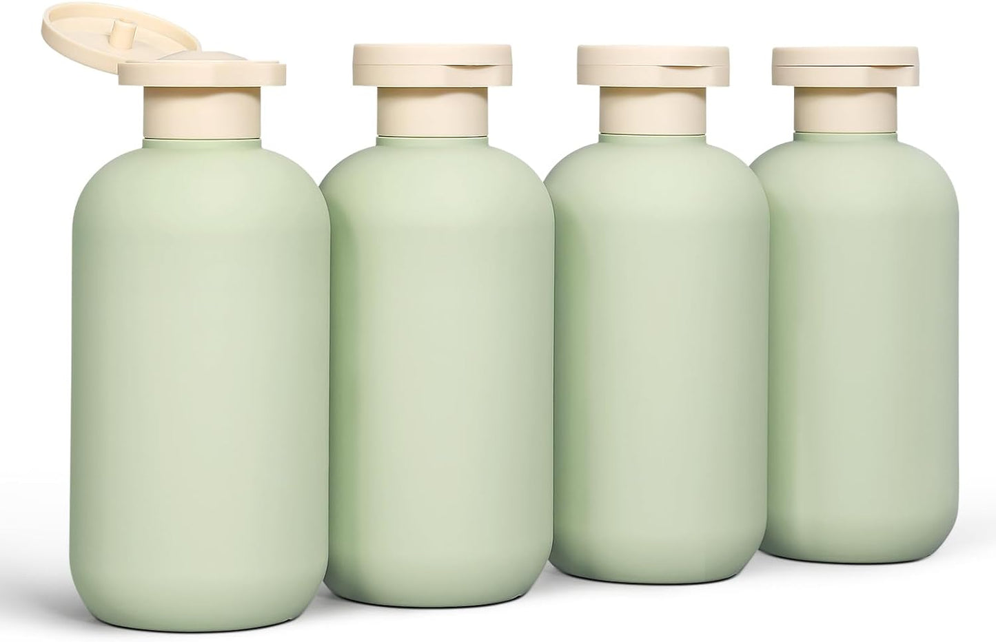 Travel Bottles for Toiletries - Leak Proof Refillable Squeeze Containers | 6.6oz, Green, 4 Pcs