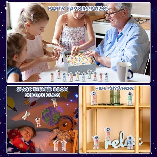 25 Mini Astronaut Figurines for Kids - Colorful Space Party Favors