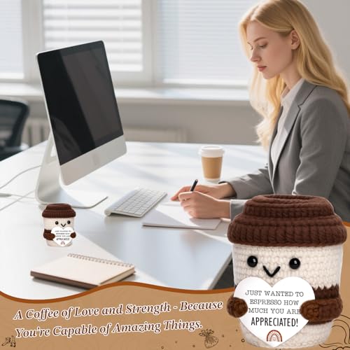 Handmade Crochet Coffee Cup - Appreciation Gift for Teachers & Coworkers