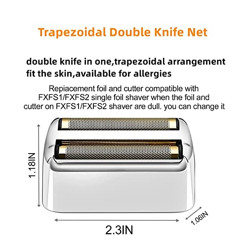 Replacement Foil & Cutters for BaBylissPRO FXFS2 Shaver - Silver 2-Pack